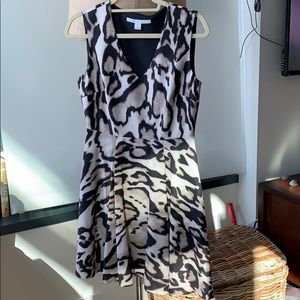 Leopard print DVF knee length dress, never worn.